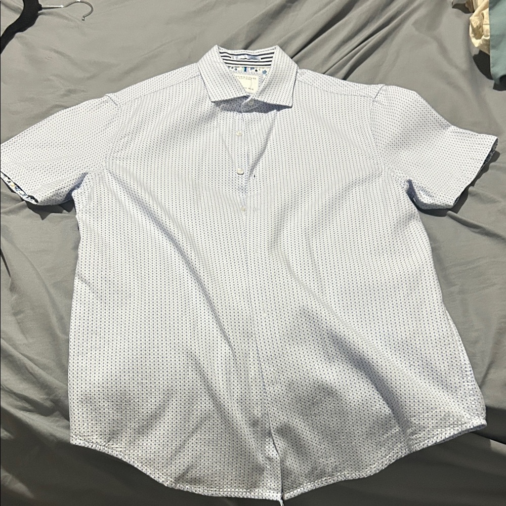Denim & Flower Light Blue Patterned Button Down Shirt